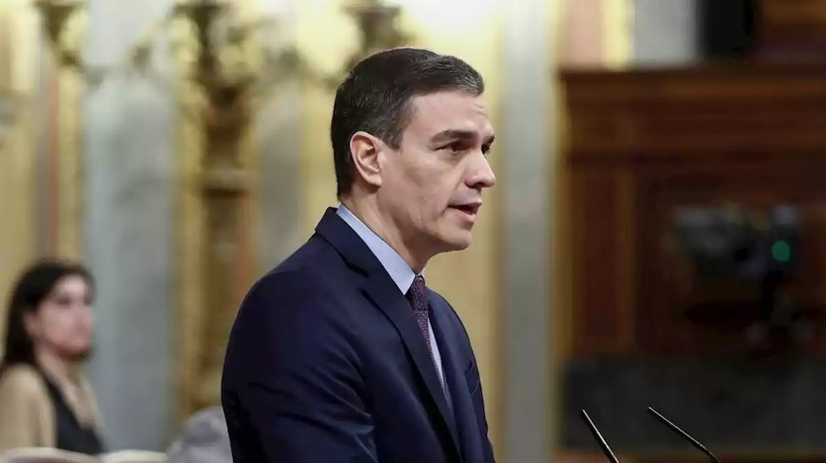 Pedro Sánchez, presidente del Gobierno, en el Congreso