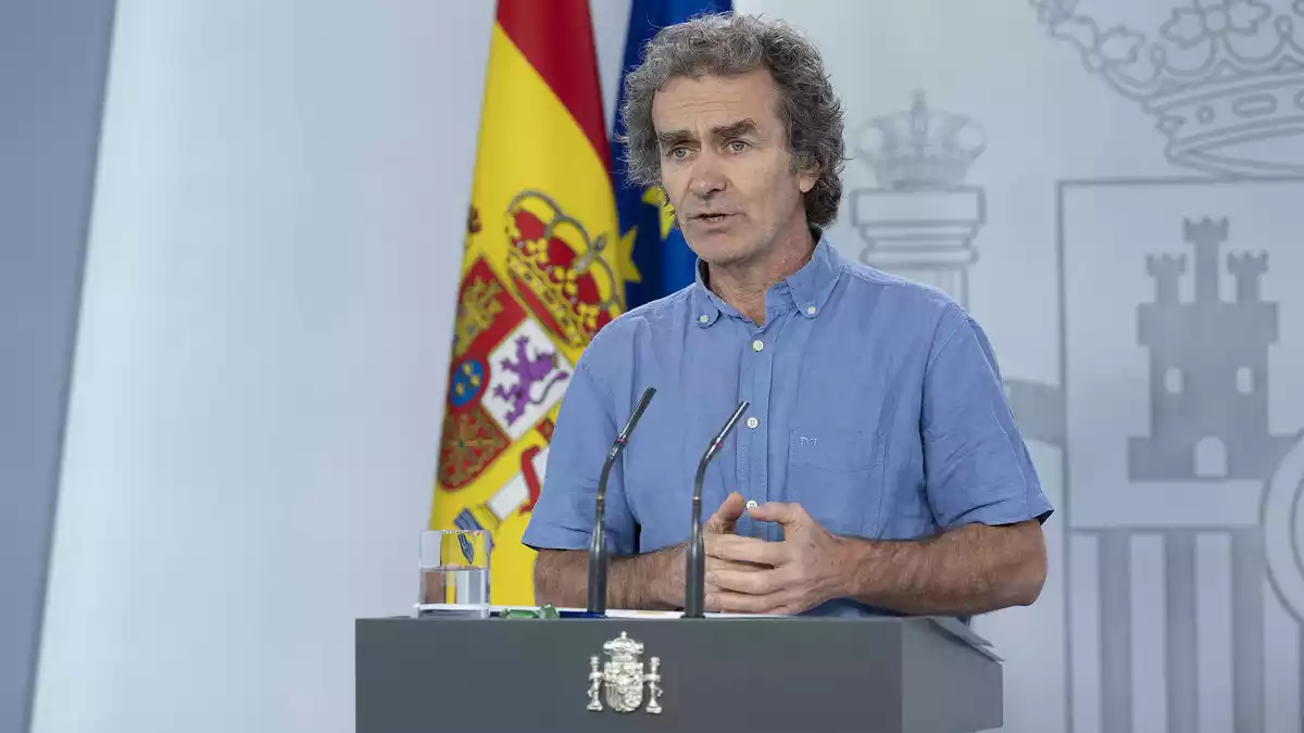 Fernando Simón en la roda de premsa sobre les novetats del coronavirus a Espanya el 16 de maig del 2020