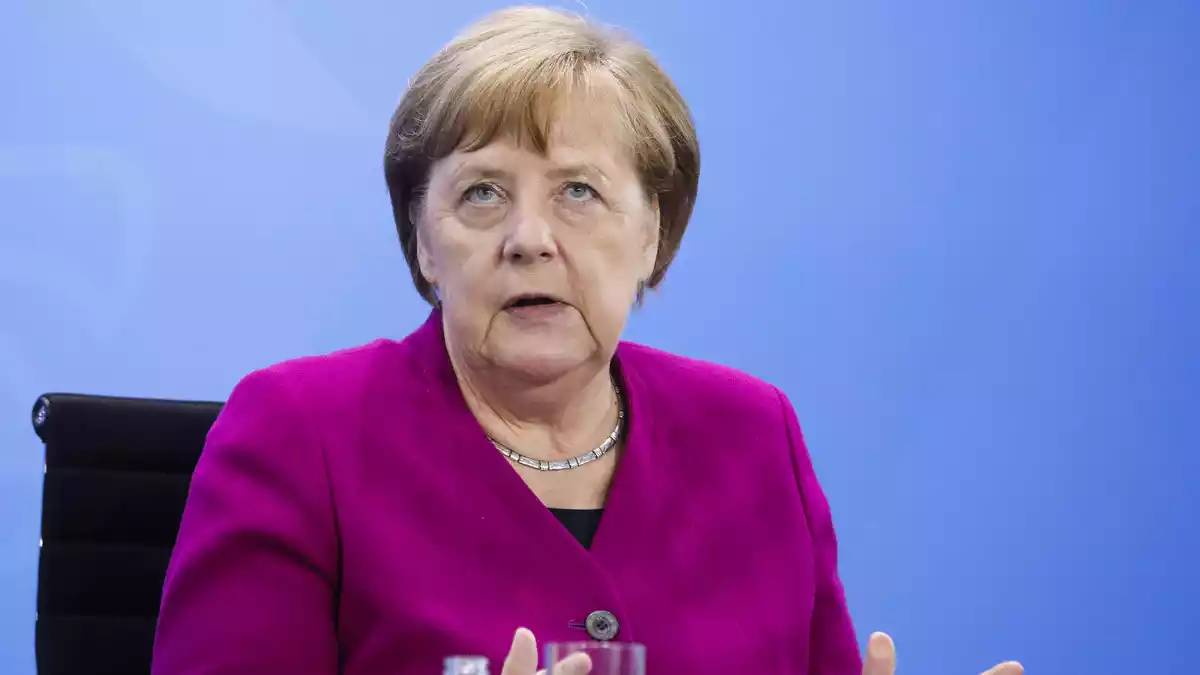 Angela Merkel en una comparecencia