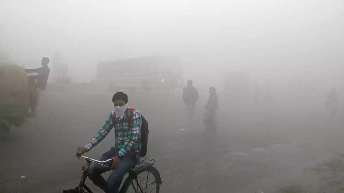 Imagen de la gran cantidad de contaminación en la India